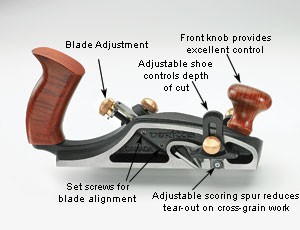 Veritas viistoteräinen kyntehöylä, vasen - Huulloshöylät - 211003-05P4502 - 2